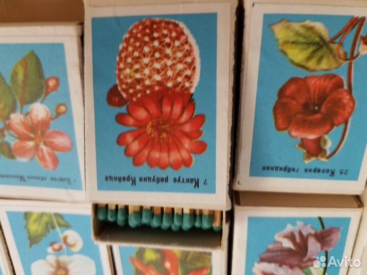 Этикетки спичечные коллекция цветов