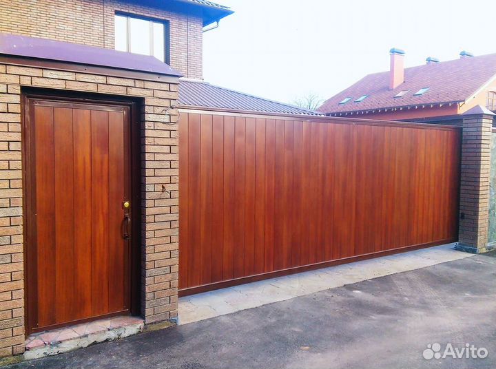 Откатные ворота металлические прочные