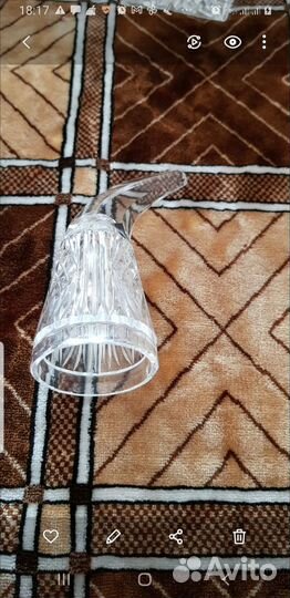 Рюмка- рог чешское стекло