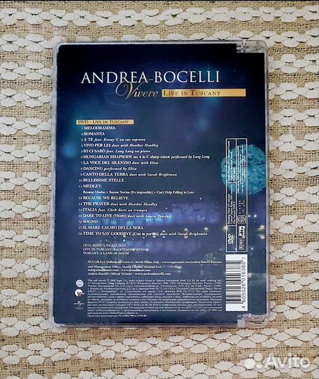 Andrea Bocelli - Vivere (DVD диск из Италии)