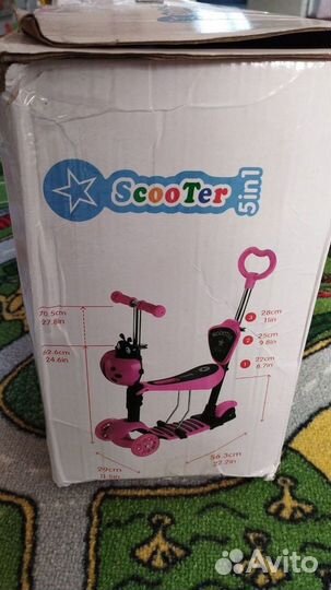 Детский самокат 5 в 1 Божья коровка