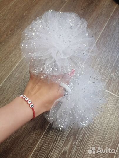 Большие белые банты на 1 сентября, последний звоно