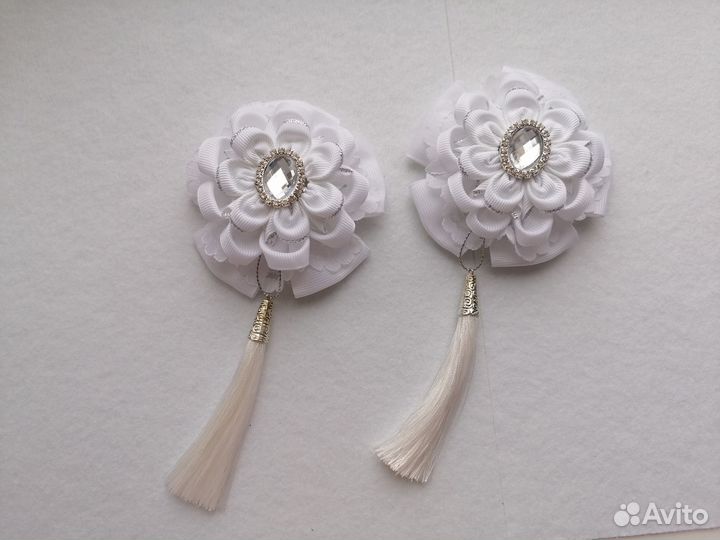 Белые бантики ручной работы