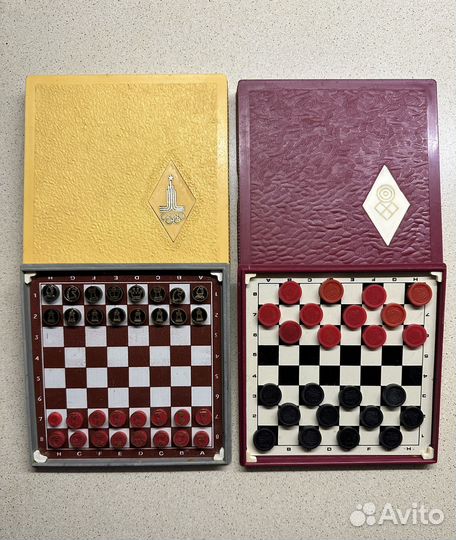 Шахматы, шашки дорожные магнитные СССР