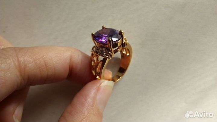Перстень с аметистом (gold filled)