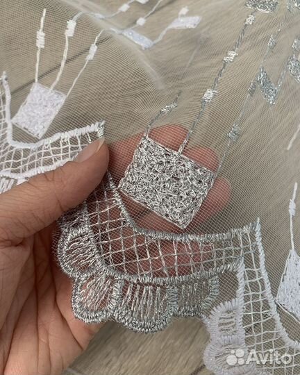 Тюль Мона Серебро готовый