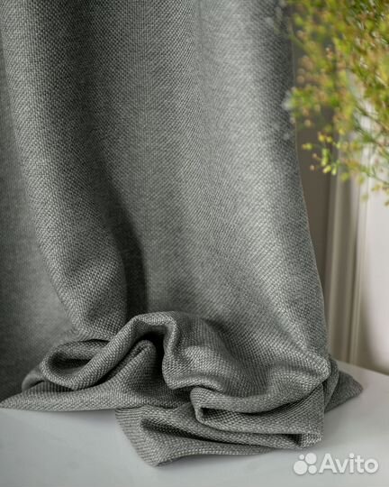 Шторы рогожка Орфей Серебро