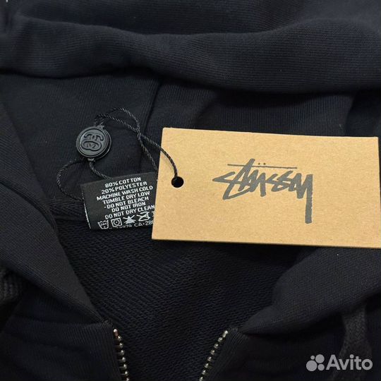 Худи на молнии Stussy SS23 Black Zip-Hoodie