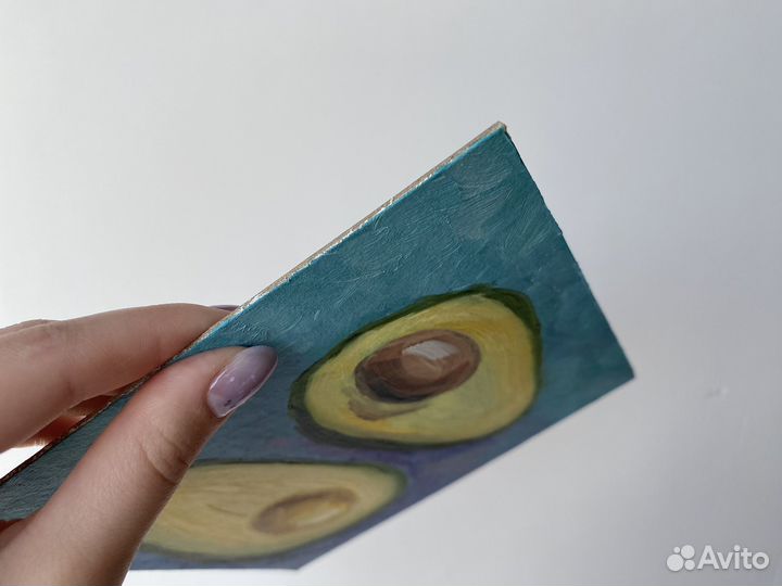 Картина маслом на картоне Авокадо