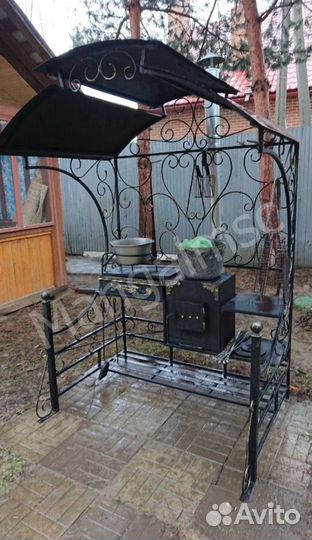 Мангал с печью под казан