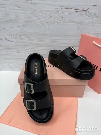 Сандали На Платформе /Шлепки Miu Miu Размеры 36-40