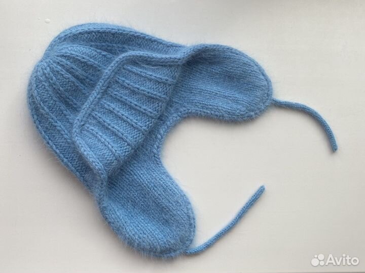 Шапка-ушанка женская вязаная