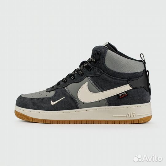 Nike Air Force 1 Mid Blue / L.Grey with Fur Wmns