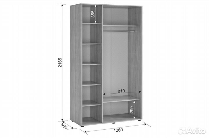Зара Шкаф 3-створчатый 2 (дуб сонома/белый)