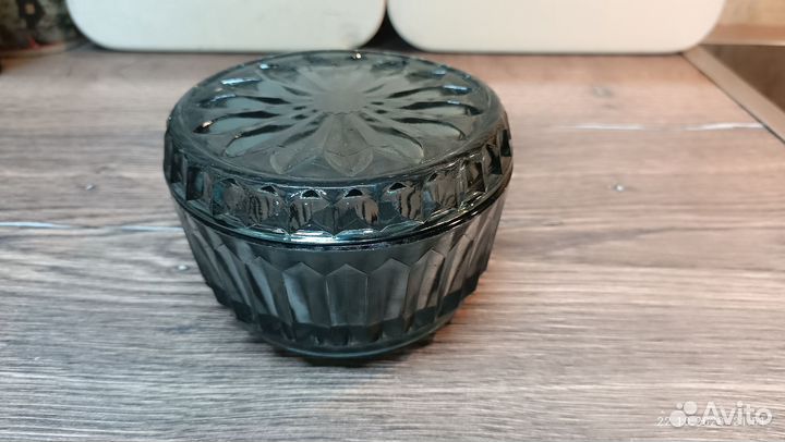 Сахарница цветное стекло СССР