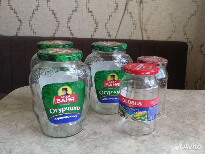 Банка стеклянная 1,8 л, 0,9 л (12шт.)