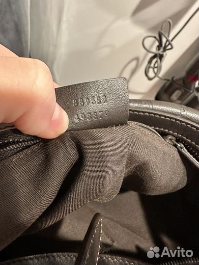 Сумка gucci натуральная кожа темнокоричневая