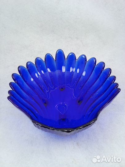 Салатник фруктовница Птица винтаж кобальт СССР