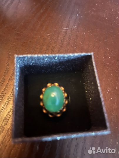 Золотое кольцо с хризопразом 585 проба