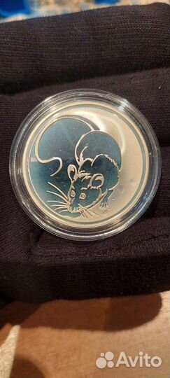 Монета,3 рубля серебро 2008, серебро, крыса