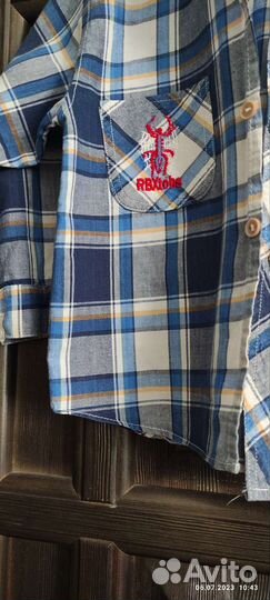Рубашка хб в клеточку для мальчика 2 - 3 лет