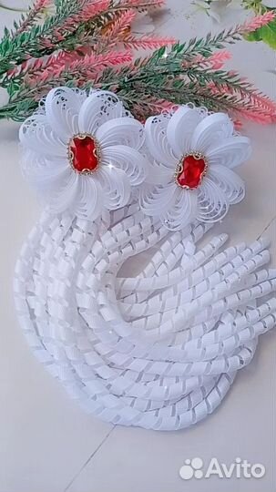 Банты для волос белые