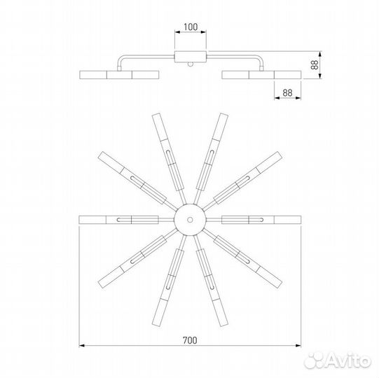 Потолочная люстра Bogates Bastone 347 SMART