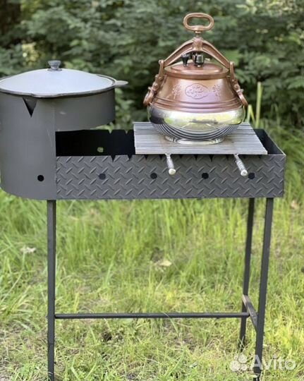 Мангал с печью под казан