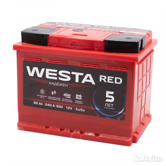 Аккумулятор новый westa RED Premium L2 60L