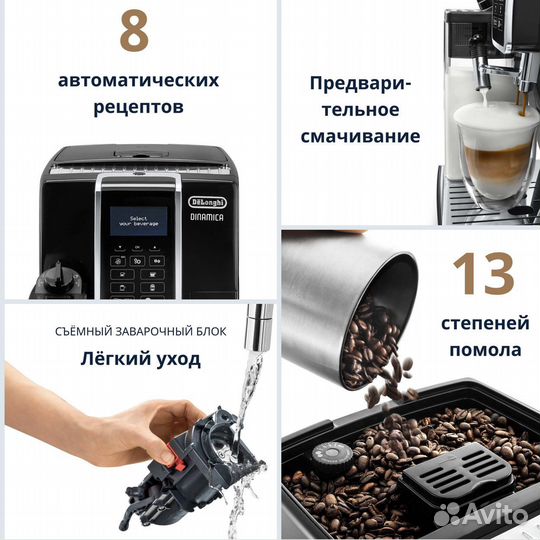 Dinamica DeLonghi Кофемашина ecam350.55.B