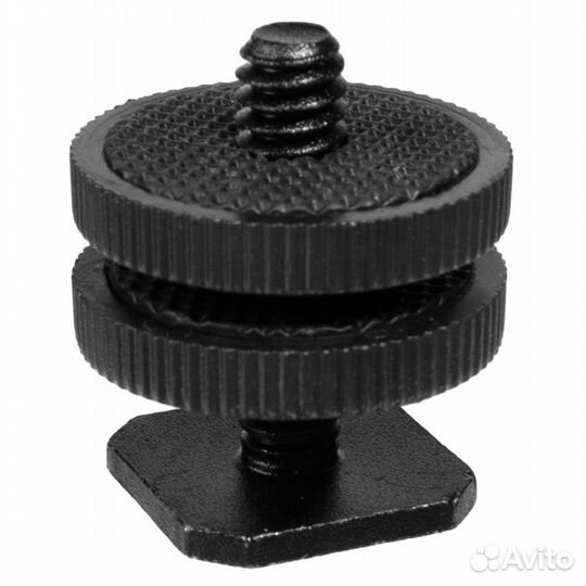 Переходник с горячего башмака на 1/4 с 2 гайками