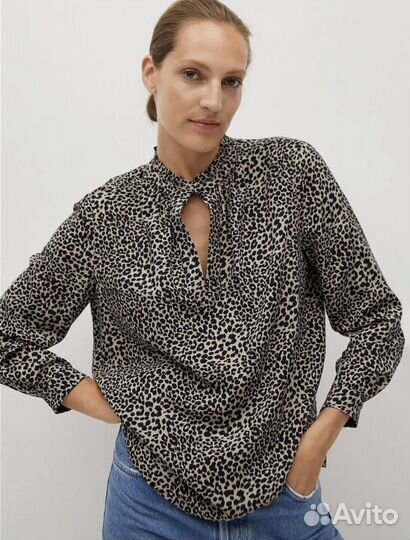 Рубашка Mango новая S леопард