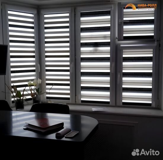 Рулонные шторы, шторы день ночь, плиссе