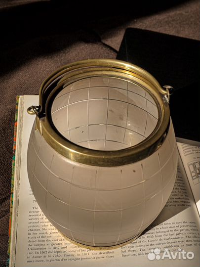 Старинная стеклянная бисквитница с тыквой, Англия