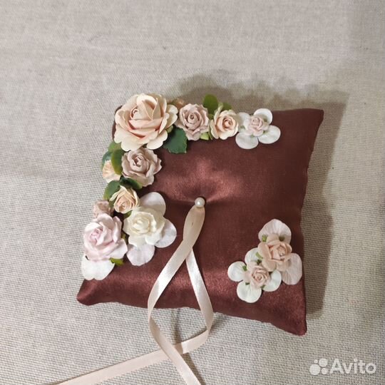 Свадебный набор Бокалы золотые Подушечка для колец