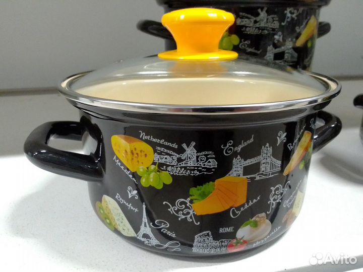 Набор кастрюль Сыр-5-1-Экстра, 1,5/2,3/5л, новый