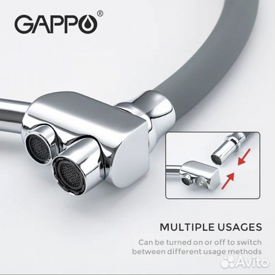 Смеситель для кухни с фильтром Gappo G4398-17