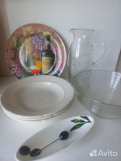 Тарелки, графин СССР бу для дачи,дома
