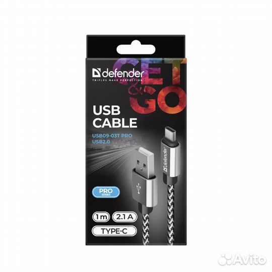 Кабель USB2.0 TO type-C 1M white USB09-03T 87815