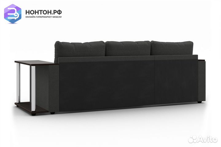 Диван угловой дельфин Атланта серый / коричневый