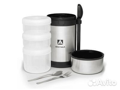 Термос 1500мл (6ч) для еды с 3-мя конт. (2х300мл,1