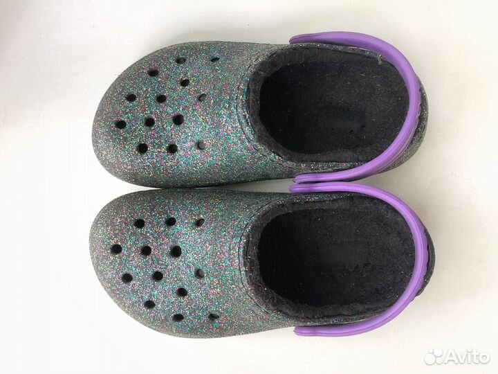 Crocs сабо детские C11 (28р-р) с блёстками