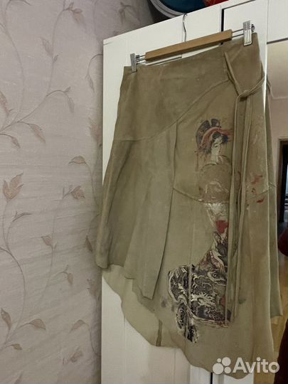 Юбка натуральная замша р.М