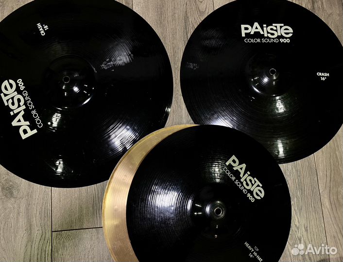 Тарелки paiste color black,hi-hat 14,crash 16,18