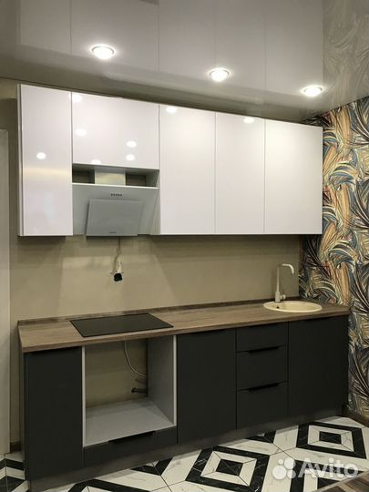 Прямая кухня в студию ксп:16965