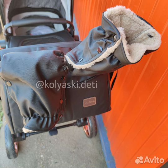 Коляска-трансформер в коже Luxmom dalux 608