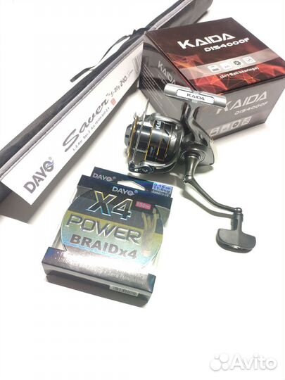 Комплект спиннинг+катушка+шнур