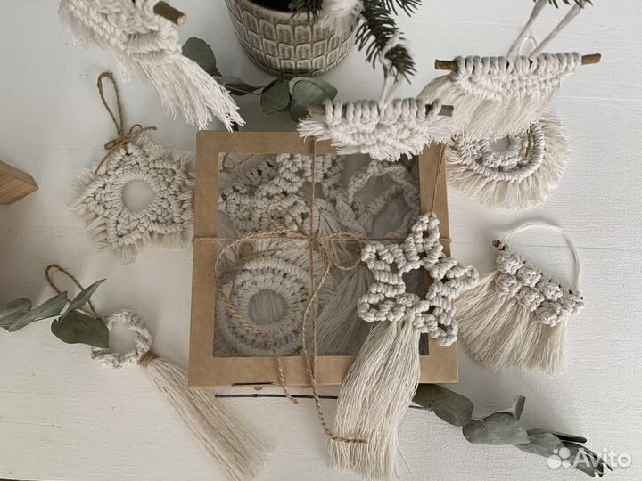 Новогодние украшения макраме/ елочные игрушки