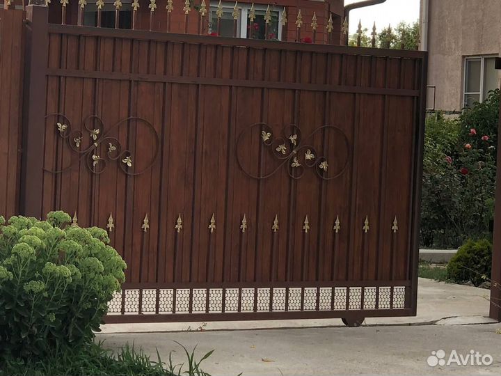 Ворота ручные распашные прямые кованные