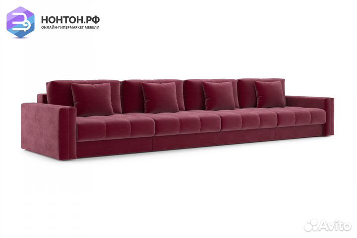 Диван прямой тик-так Монарх бордовый